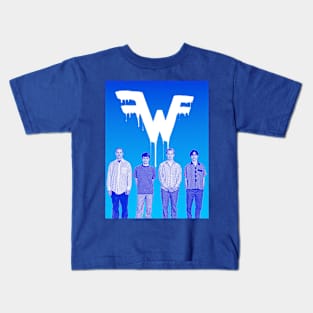 Riso Style Rock Poster Blue! Kids T-Shirt